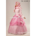 2016 Fashional islamic muslim hijab pink wedding dress